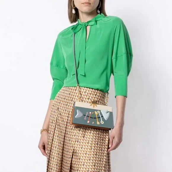 NWT TORY BURCH Fish-appliqué Frame Leather Crossbody Bag - Picture 2 of 16